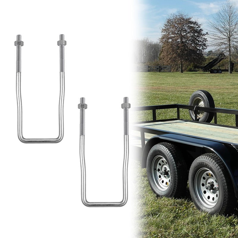 VONLX U-Bolt Spare Tire Carrier Holder Bracket for Trailer Side Mount 4 or 5 Lug Zinc Plated Fit for Ski Boat, Fishing Boat or Sailboat Trailer,2 pcs - Image 1